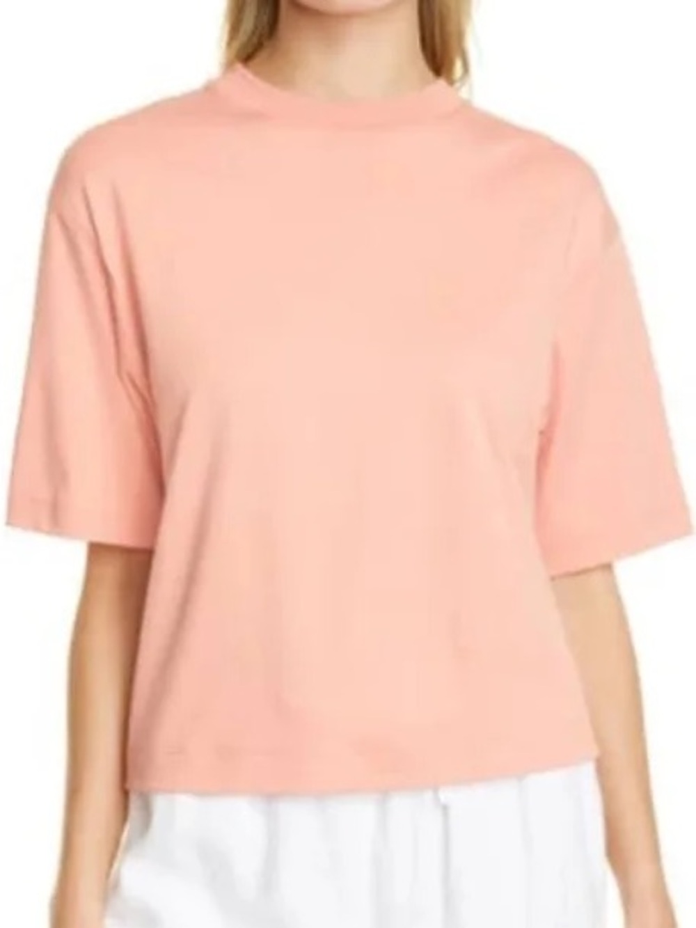 Vince Short Sleeve Pima Cotton Tee in Pale Peach Size L